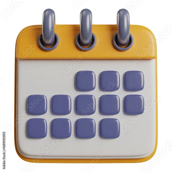 Fototapeta A Captivating 3D Render of a Calendar Icon Symbolizing Time Management and Organization for Schedules and Important Dates
