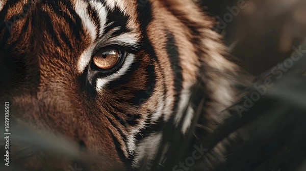 Fototapeta Close-up of a tiger's eye and face