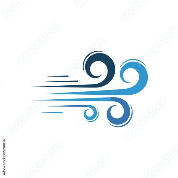 Fototapeta Stylized Wind Illustration Depicting Movement and Airflow on a White Background for Design Projects