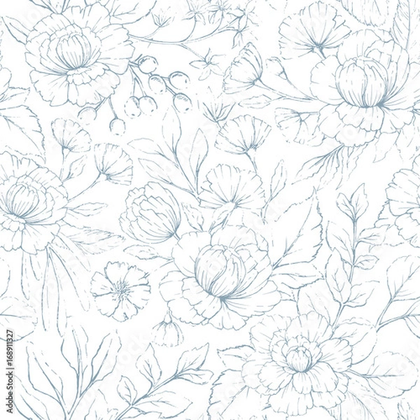 Fototapeta Floral seamless pattern