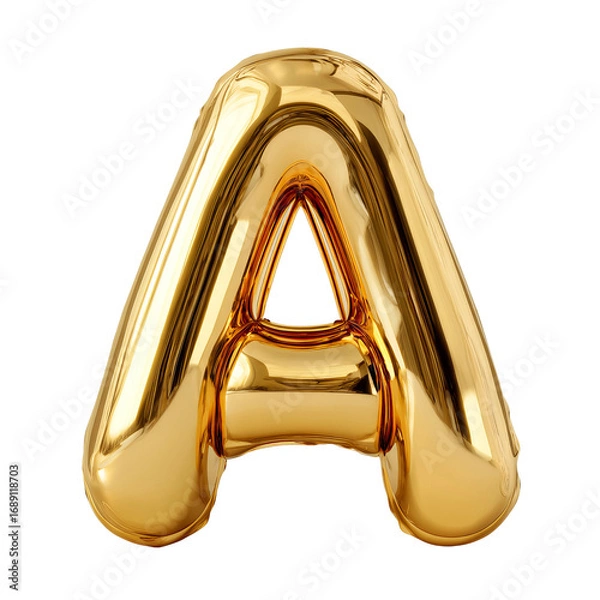 Fototapeta metallic 3d letter a balloon for celebration and party design
