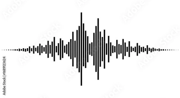 Fototapeta sound, wave, silhouette, vector, icon, audio, music, signal, frequency, equalizer, waveform, spectrum, pulse, vibration, noise, beat, rhythm, track, recording, playback, volume, tone, bass, treble, me