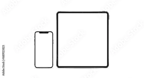 Fototapeta smartphone vector, tablet vector, mobile device illustration, phone and tablet icon, digital devices clipart, technology symbol, touchscreen gadget vector, portable electronics icon, smart device illu