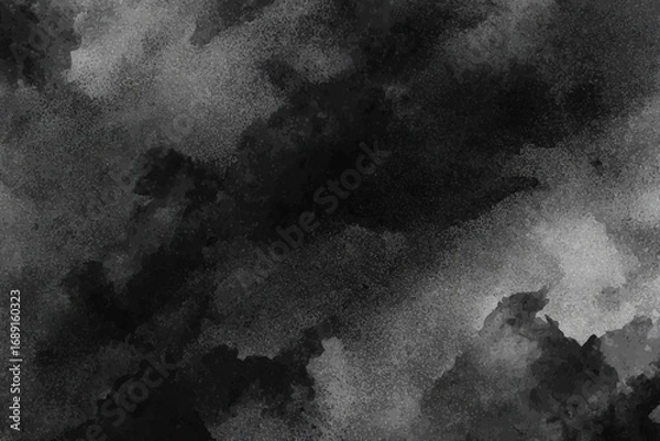 Obraz Abstract grayscale watercolor texture background dark clouds pattern design