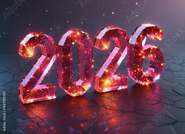 Fototapeta 2026 year background, colorful design. New year.