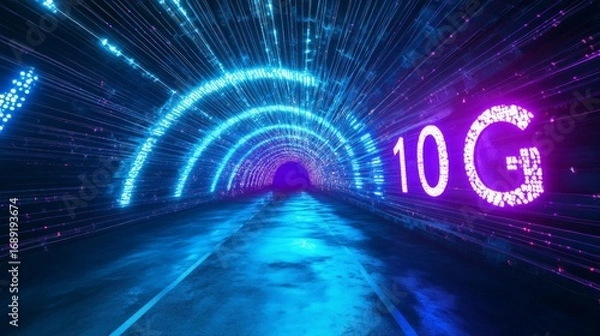 Fototapeta A tunnel with a sign that says 10G