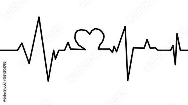 Fototapeta cardiograph heartbeat VECTOR
