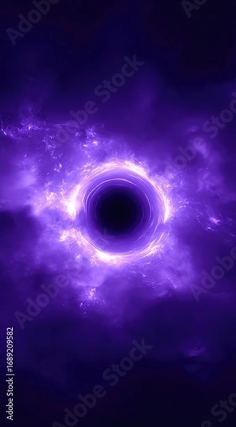 Obraz Glowing purple vortex in the darkness, framed by an aurora-like haze with brighter spots of energy; a cosmic portal or black hole, with a sense of otherworldly mystery