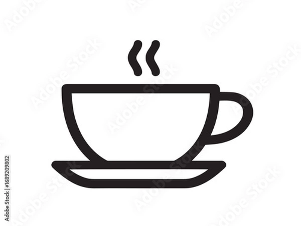 Obraz Stylish hot coffee cup illustration in modern vector design