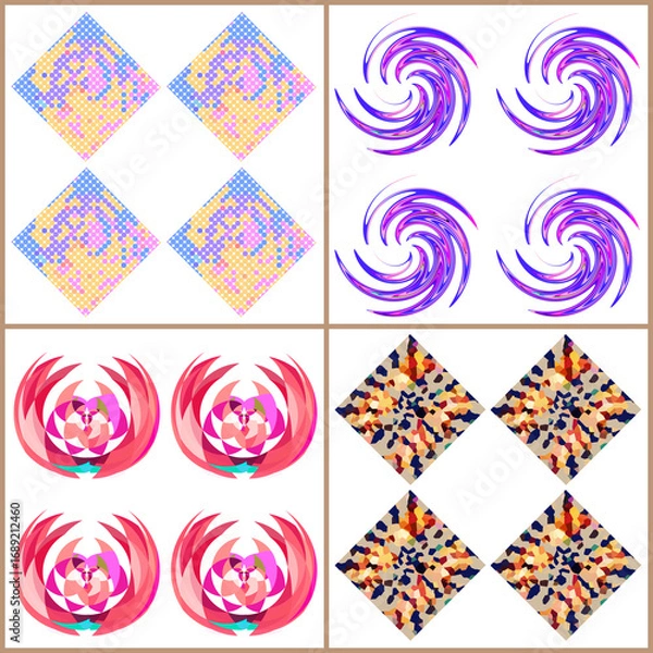 Fototapeta Fabric pattern, graphic design, decoration, colors