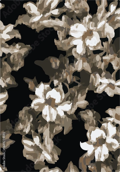 Obraz Blurry Motion Watercolor hand drawn botanical background made of meadow flowers. Blur texture. Defocused floral seamless pattern. Fashion design for textile,