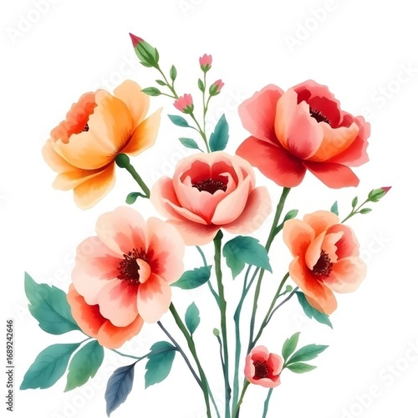 Obraz watercolor flower illustration