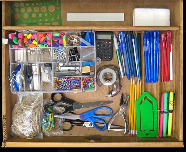 Fototapeta open desk drawer