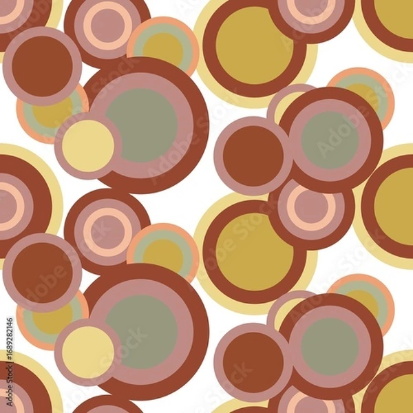 Fototapeta Regular seamless pattern with multicolored circles.
Colorful circles as a background with a repeating pattern.