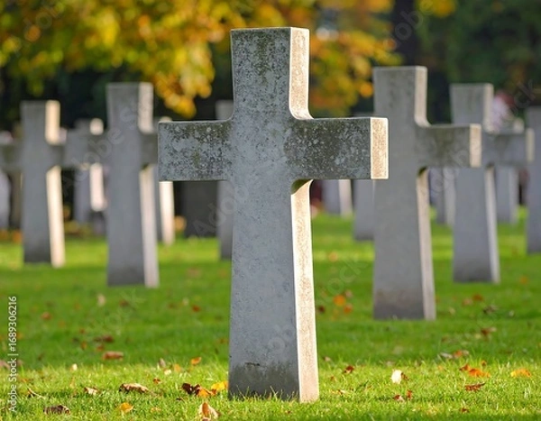 Obraz War graves in autumn