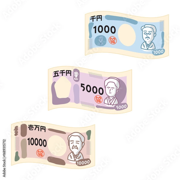 Fototapeta 日本銀行券のイラスト