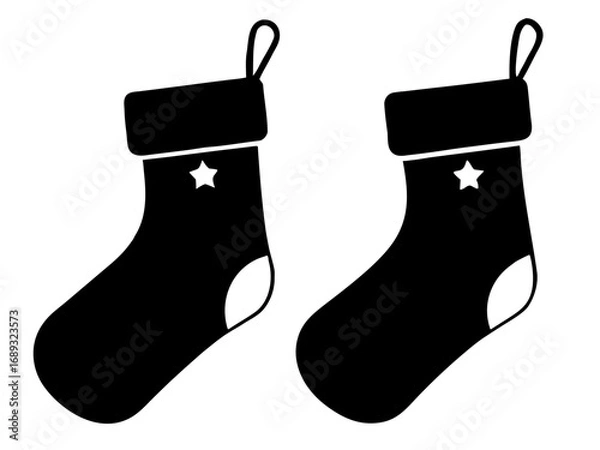 Fototapeta Christmas Stocking simple silhouette vector,Christmas Stocking icon