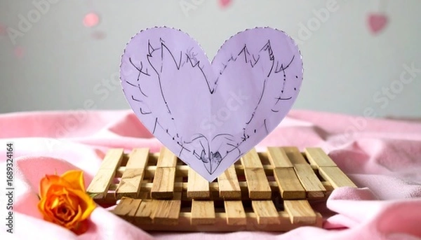 Obraz Heart-shaped paper craft