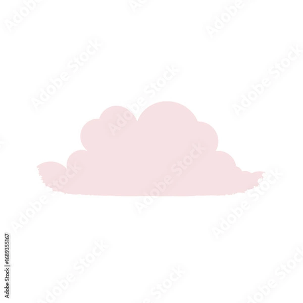 Obraz Pink Cloud Illustration on White Background