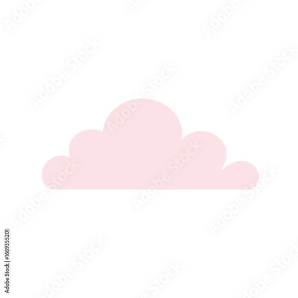 Obraz Pink Cloud Illustration on White Background