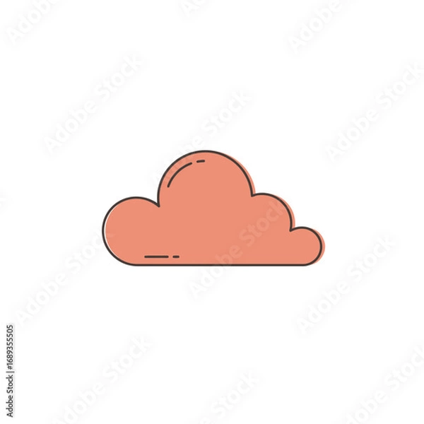 Obraz Simple Cartoon Cloud Illustration
