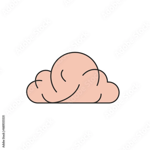 Obraz Simple Cartoon Cloud Illustration