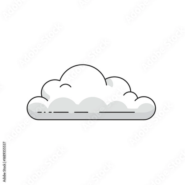 Obraz Simple Gray Cloud Illustration