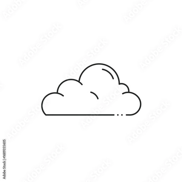 Obraz Simple Line Art Cloud Icon Illustration