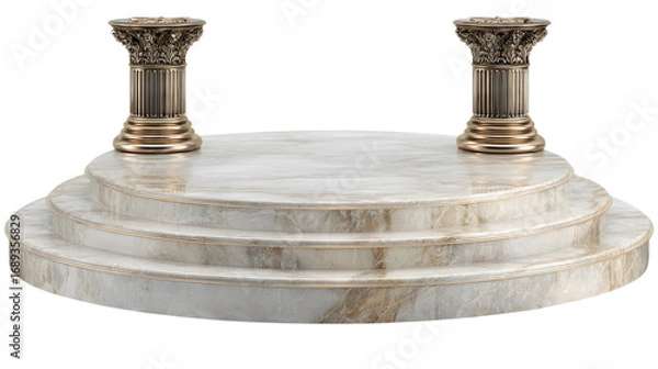 Fototapeta Elegant Marble Pen Rest with Corinthian Columns