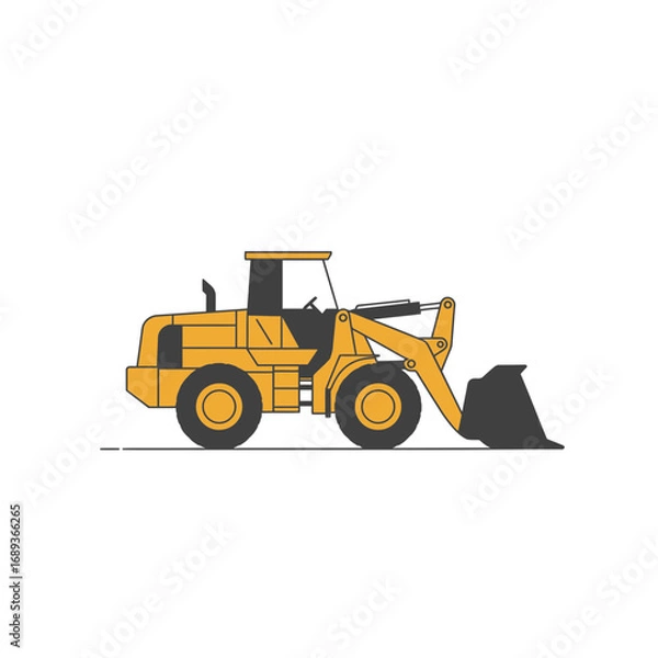 Fototapeta Yellow Wheel Loader Illustration