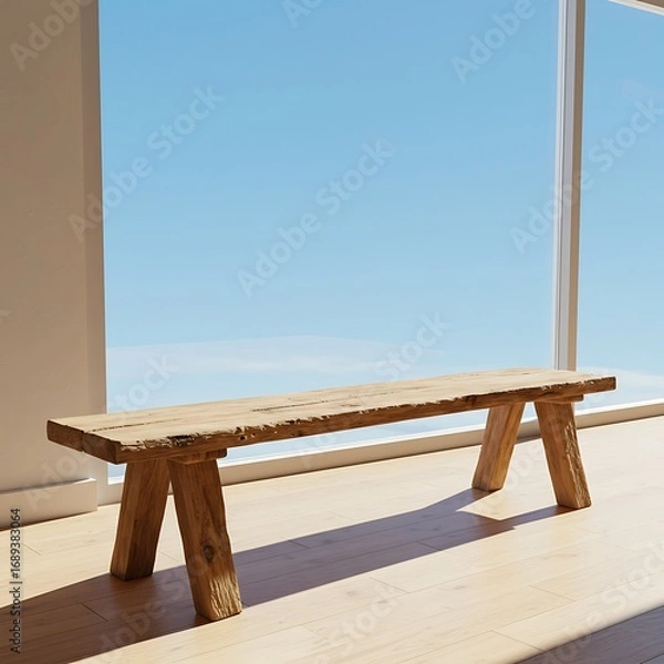 Obraz Sunlit Rustic Bench