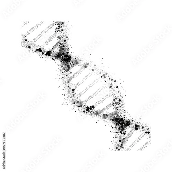 Fototapeta Abstract DNA Double Helix Structure, Genetic Code, Scientific Background