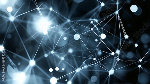 Fototapeta Interconnected Nodes and Lines Forming a Complex Network