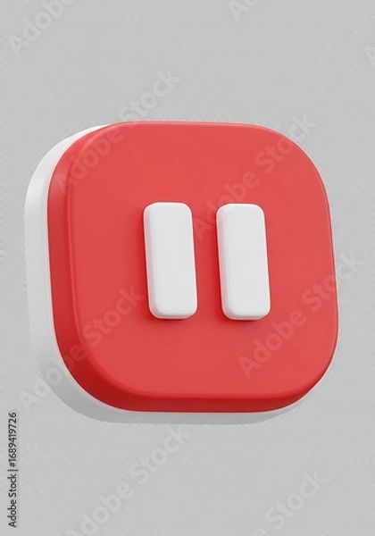 Obraz Crimson Pause Button