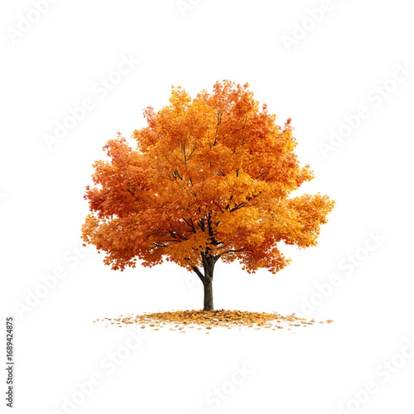 Fototapeta autumn tree isolated on a transparent background, in a PNG format	