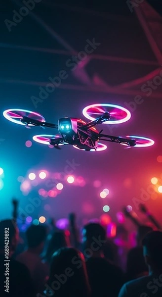 Obraz Neon Nights: Drone's Eye View