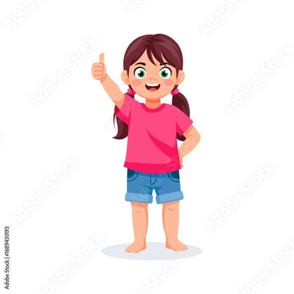 Obraz Girl Giving Thumbs Up Vector