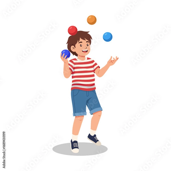 Obraz little boy playing with ball