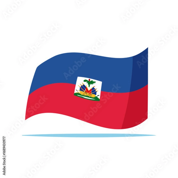 Obraz Haiti Flag Vector Graphic Waving National Symbol Celebration Patriotic Image