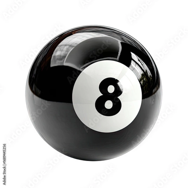 Obraz Glossy black pool ball with number 8