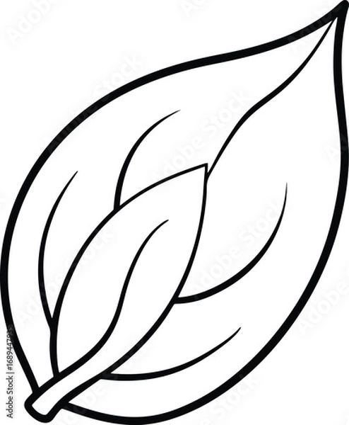 Fototapeta leaf outline for coloring page