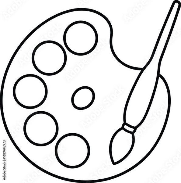 Fototapeta Color pallet outline for coloring page 