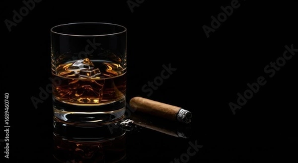 Obraz Dark textured object against black background