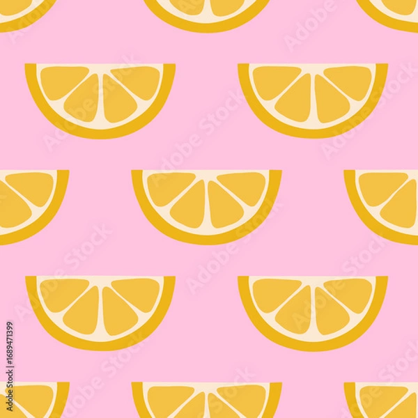 Obraz lemon seamless pattern with pink background