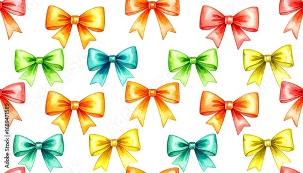 Obraz Watercolor bows pattern