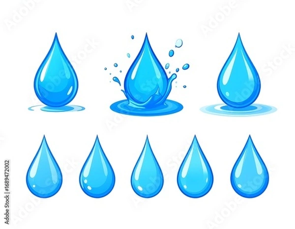 Obraz Water drops in various stages