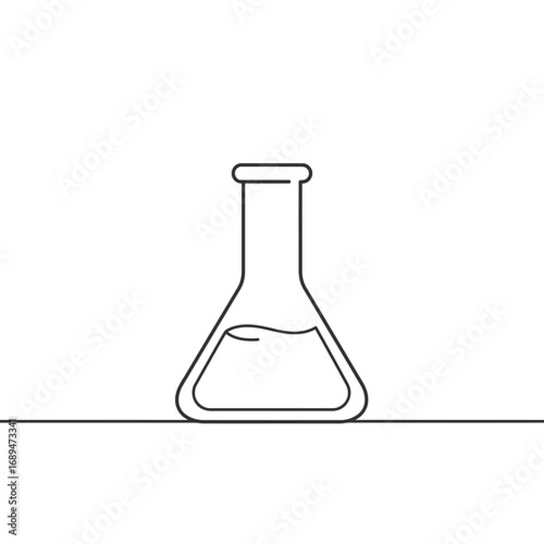Obraz Simple Line Drawing of Erlenmeyer Flask
