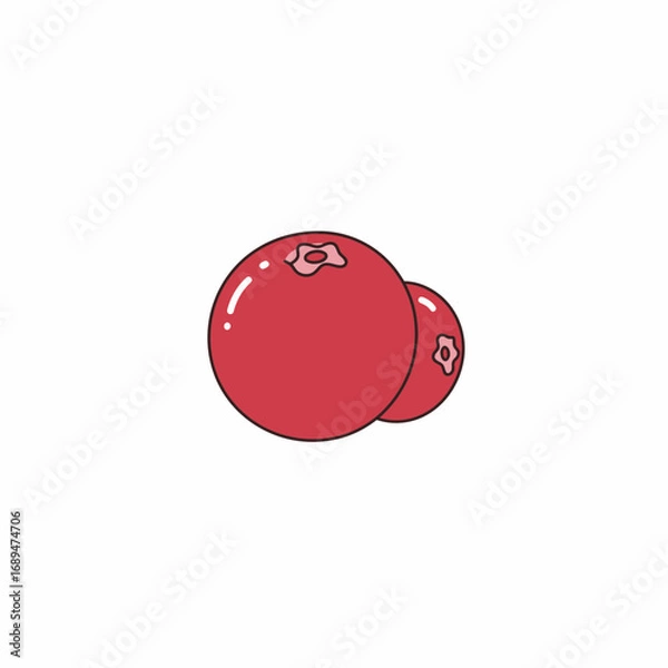 Obraz Two Red Cranberries Illustration