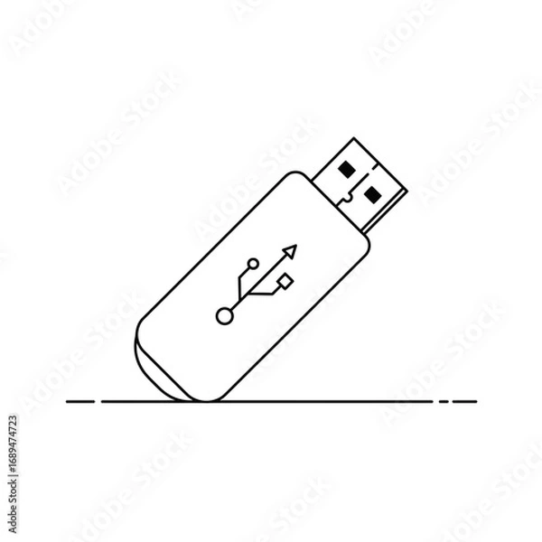 Obraz USB Flash Drive Icon on White Background