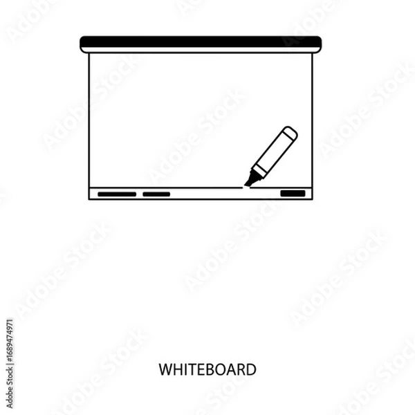 Obraz Whiteboard with Marker and Line